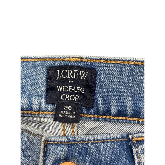 J.Crew Wide Leg Crop Jeans Blue Size 26 - Picture 3 of 15
